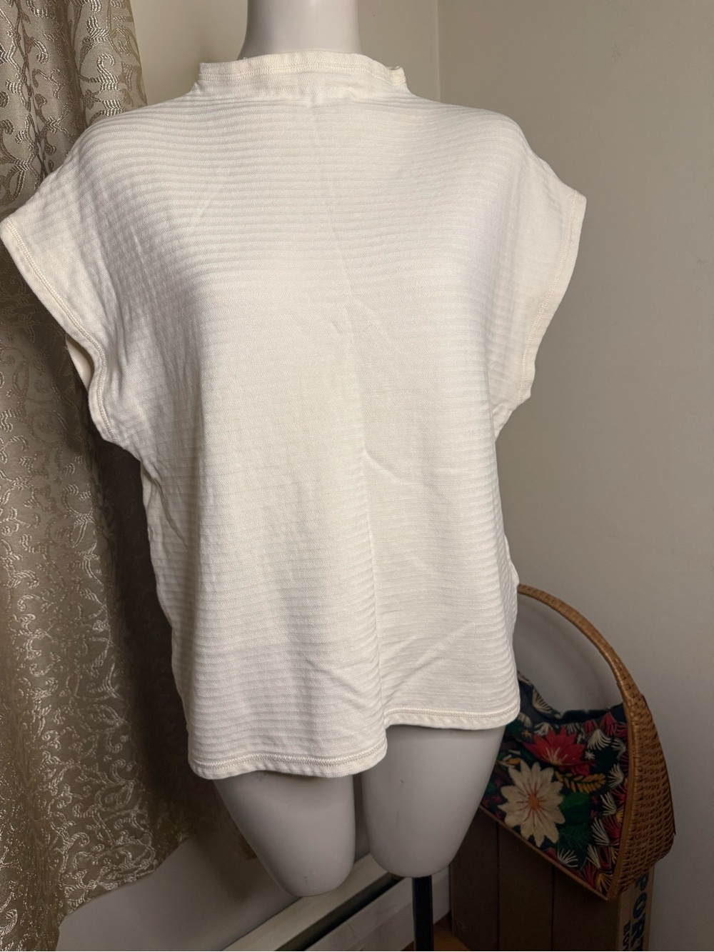 Madewell Off-White Ribbed Short Sleeve Tee